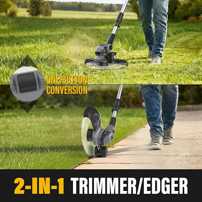 Weed Wacker Compatible with Dewalt 20V Max Battery, 12 Inch Cordless String Trimmer, Auto Line Feed Grass Trimmer w/9 Line Spools for Lawn, Yard and Garden (Battery Not Included)