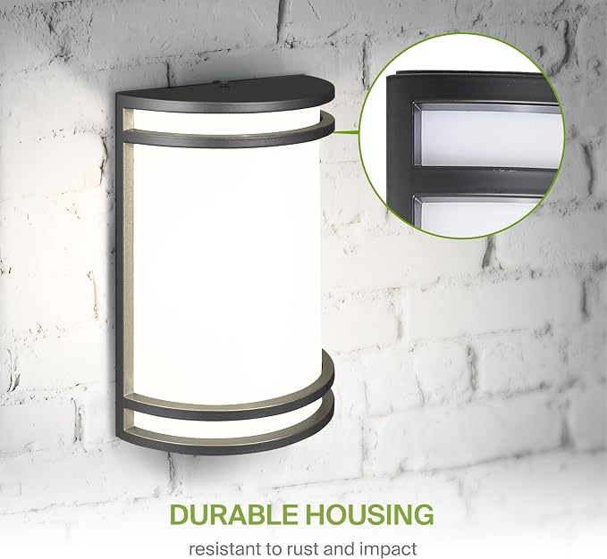 ASD 10 Inch LED Outdoor Sconce Lights - 15W 120-277V 3000K 4000K 5000K Black Exterior Lighting Fixtures, Dimmable Exterior Lights for House, Modern Patio Wall Light Fixture ETL