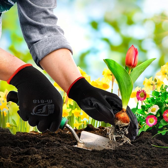 Gardening Gloves for Men Women Breathable Rubber Coated Working Gloves for Outdoor Gardening Yard Work