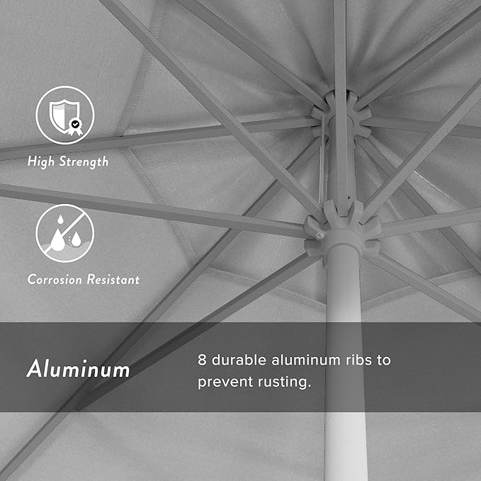 California Umbrella 7.5' Rd Aluminum Patio Umbrella, Crank Lift