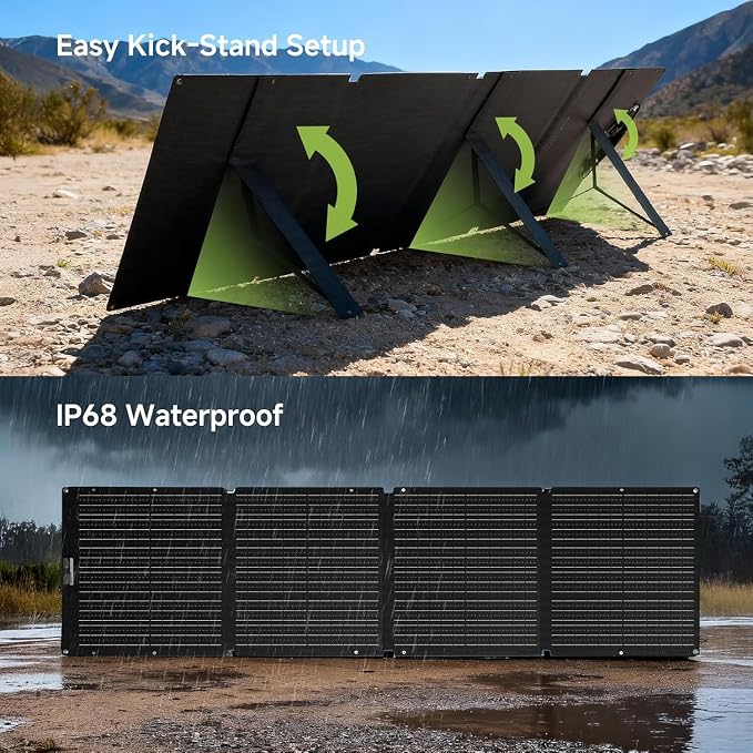 ALLPOWERS Solar Generator with Panels Included: R2500 Power Station + 2x200W Solar Panels, 1920Wh LiFePO4, 2500W AC Output, 2x100W USB-C PD Fast Charging, 80% Charge 1 Hour, for Home Backup Camping RV