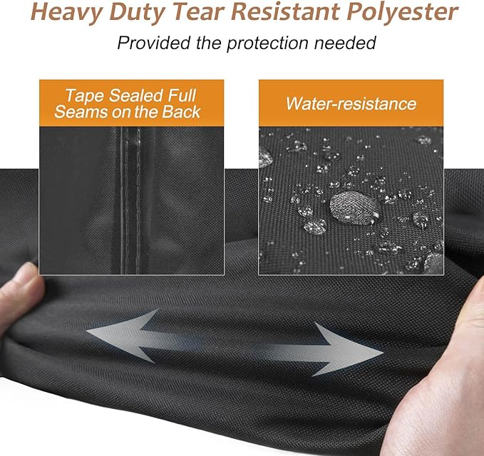 NettyPro Patio Table Cover Rectangular 125 x 84 Inch, Waterproof Outdoor Furniture Set Covers for Dining Table and Chair Rectangle, Black