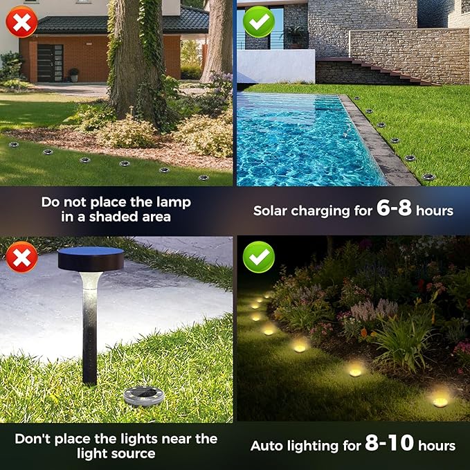 Peasur Mini Solar Ground Lights, 2 Pack Flat Solar Disc Lights Outdoor Waterproof, 2.3 Inch Small Solar Garden Lights Landscape Lighting for Outside Pathway Garden Yard Lawn Walkway,Warm White