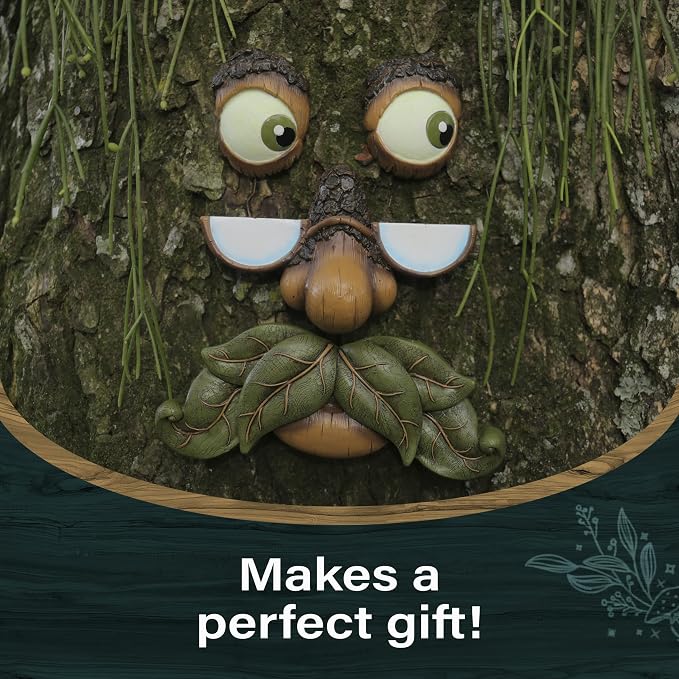 Tree Faces Decor - Outdoor Yard Art Garden Decoration - Unique Peeker for Outdoors and Indoors - Old Man Tree Hugger Art