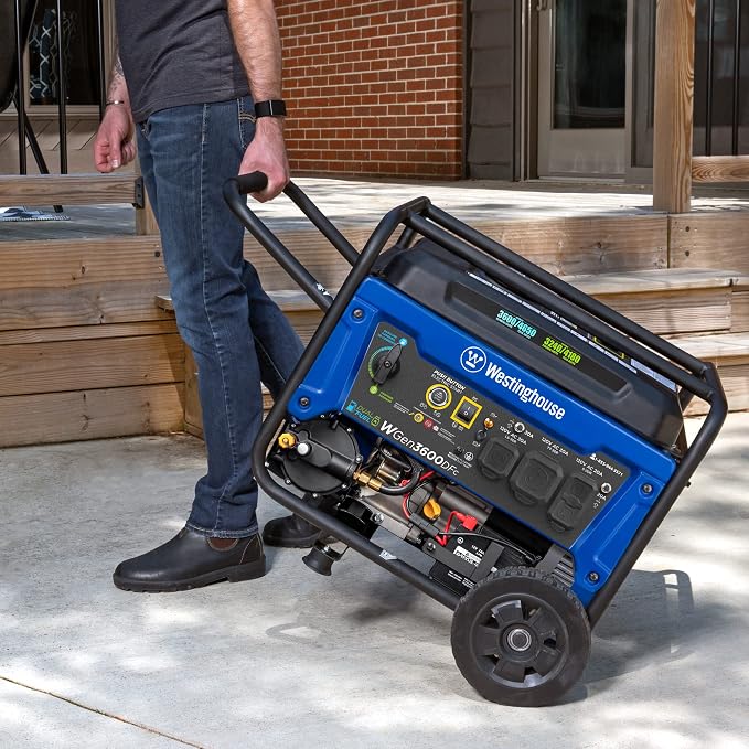 Westinghouse 4650W Dual Fuel Generator with Remote Start and Weather Tent Cover for Open Frame Portable Generators