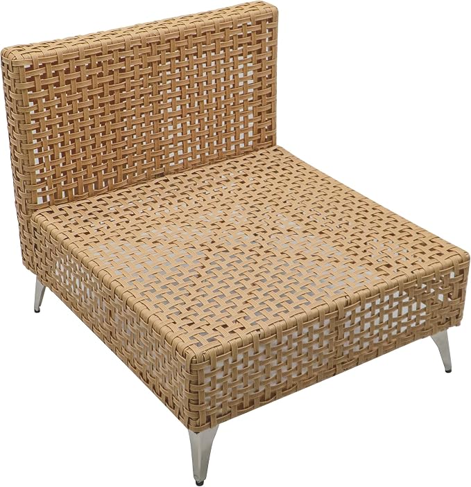 YOPTO 7-Piece Outdoor Conversation Sectional Sofa Set with Water Resistant Thick Cushions & Coffee Table,Wicker Patio Furniture Set W/Removable Cushions Cover,DIY Combination,for Porch,Backyard,Beige
