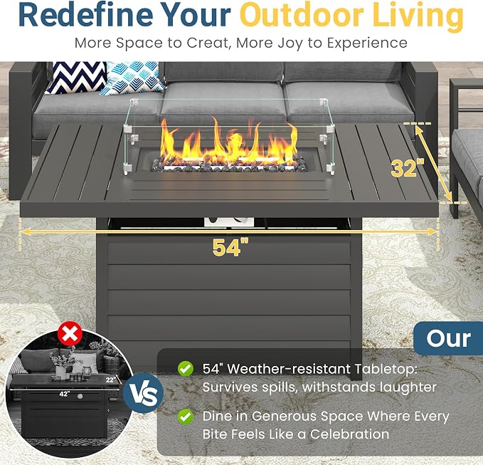 Solaste Aluminum Patio Furniture Set for All Weather, Oversized Metal Outdoor Furniture Set with 27.5" Deep Seating and 3.2" Wide Armrest, Outdoor Patio Conversation Sets with 10" Back Suport Cushion