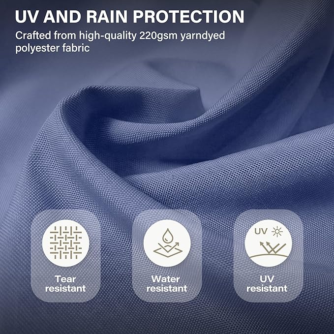 LAUSAINT HOME 11FT Square Cantilever Patio Umbrella, 360° Rotation Offset Umbrella with Aluminum Frame, Large Outdoor Sun Shade for Backyard, Pool, Deck, Lawn(Blue)