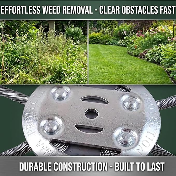 Voltriox Trimmer Head for Weed Eater, Heavy Duty Wire Brush Cutter Attachment with Adapter Kit, Weed Removal Tool for Grass, Moss, Pavement Cracks and Yard Maintenance, Fits Trimmers (1PC)
