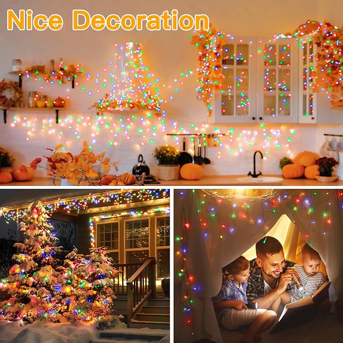 Ollny Icicle Lights for Outside 306LED 25FT, Color Changing Christmas Light with Remote 11 Modes Timers Waterproof, Plug in Connectable Hanging Lights for Outdoor Indoor House Roof Holiday