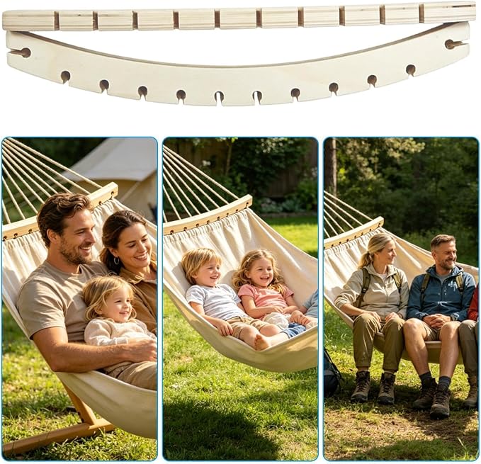 Hammock Spreader - Wooden Portable Support Bar Set, Detachable Hanging Bed Separator Rods, Outdoor Relaxation Accessories for Camping Backyard Patio Garden RV Balcony Tree Yard Park Summer
