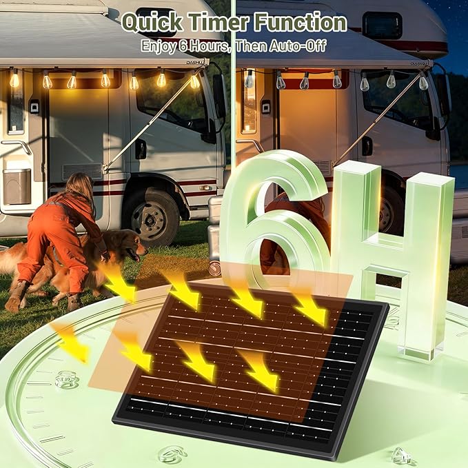 200FT Solar String Lights Outdoor Waterproof 72+2 LED Bulbs, Solar Powered with Remote & USB Port, 3 Light Modes Dimmable Patio Lights for Large Backyard, Garden, Party