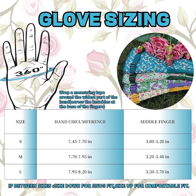Thornproof Rose&Cactus Gardening Gloves,Gauntlet Garden Glove,Gifts | Canvas,Cute Floral Pattern,Leather Palm,Touchscreen,Durable Material,Garden Gift,Men&Women,Machine Washable,Adjustable Cuff