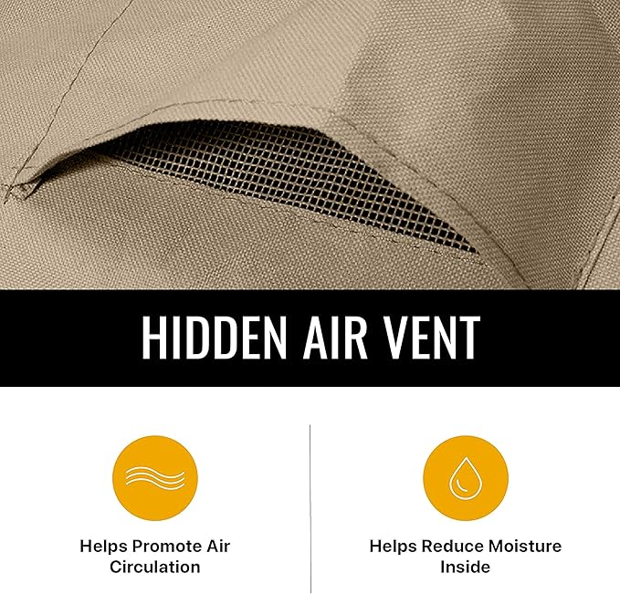 KHOMO GEAR Outdoor Chair Cover Patio Furniture Cover Waterproof Heavy Duty (Brown - Wide)