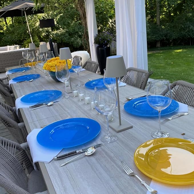 PURPLE LEAF 13 Pieces Patio Dining Set Aluminum Modern Rectangular Table and Rattan Arm Chairs with Cushions for Kitchen Porch Garden Outdoor Furniture Sets, Champagne
