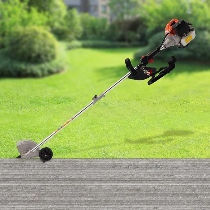 Brush Cutter, 2-Stroke Gas Edger Gas Powered Weed Wacker Gas Weed Trimmer Brush Cutter Lawn Edger Grass Trimmer Weed Eater Grass Tools Weed Eater for Weeds and Grass (33CC)