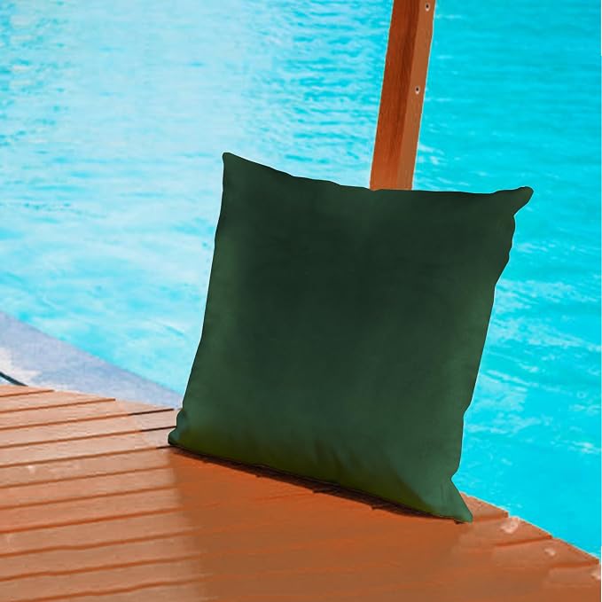 A1 HOME COLLECTIONS A1HC Luxurious Outdoor Waterproof Pillow Covers 20x20 Inches (Pack of 2, Timber Green), Throw Pillow Covers for Pool Areas, Garden, Sofa, Chairs, Beds, Tent, Patio