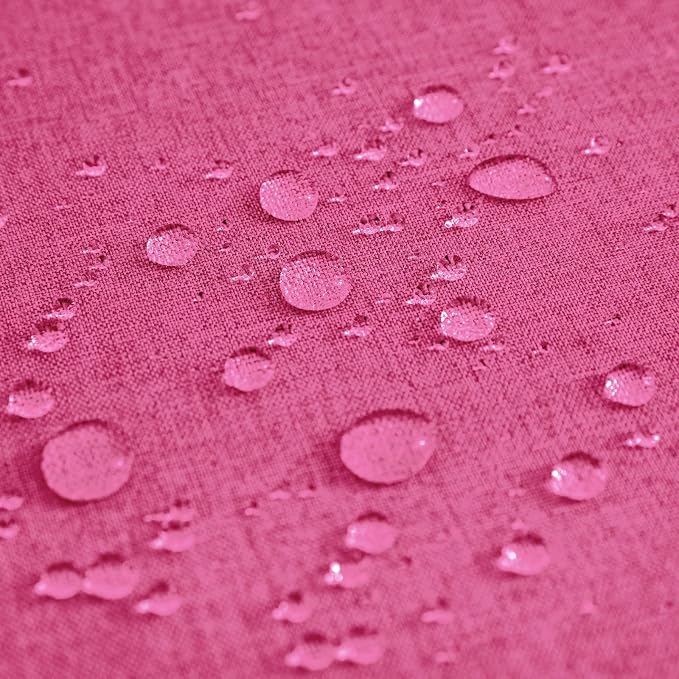 Outdoor Waterproof Throw Pillow Covers Hot Pink 20x20 Set of 2 | Decorative Farmhouse Linen Pillowcases Solid Cushion Cases for Patio Tent Balcony Couch Sofa Living Room