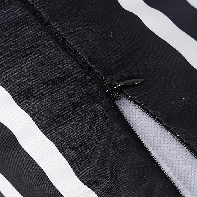 Merrycolor Set of 2 Outdoor WaterproofThrow PillowCovers Geometry Decorative Square Pillowcases Blackand White Outdoor Pillows for Patio Furniture Garden TentCouch 18 X 18 Inch Black Background