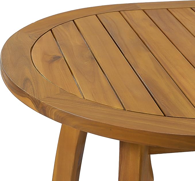 Christopher Knight Home 7 Piece Outdoor Dining Set with 70 Inch Oval Acacia Wood Patio Table and 6 Wicker Woven Dining Chairs with Cushions, Teak Finish Outdoor Table and Chairs for Patio Deck Garden