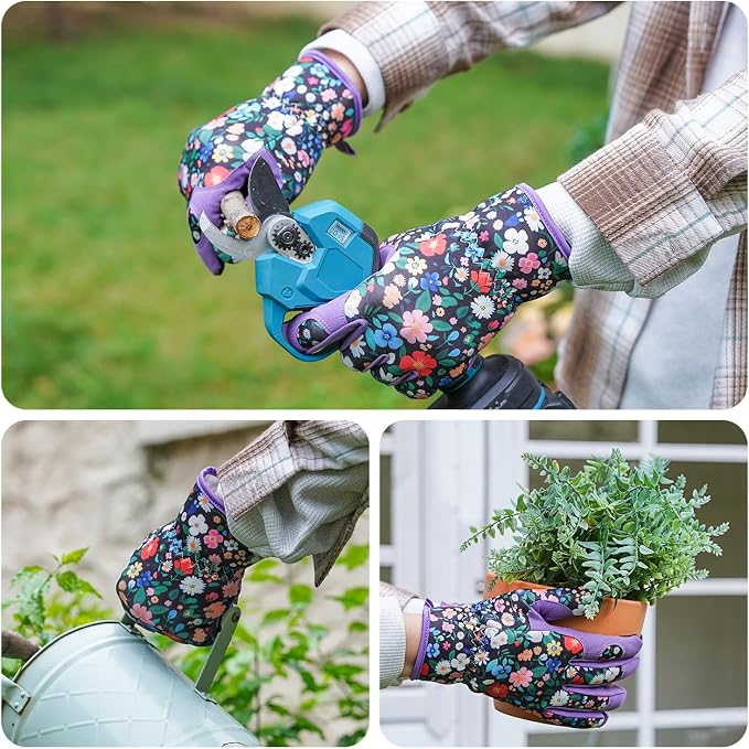 Gardening Gloves for Women, Touchscreen Printed Thorn-Proof | Non-Slip Work Gloves, Ideal Gift for Gardeners, Suitable for Yard Landscaping, Planting & Outdoor Gardening