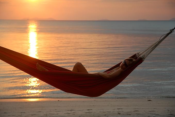 BYER OF MAINE Paradiso Hammock, Authentic Brazilian, Terra Cotta, Recycled Cotton/Polyester Blend, Double, 142" L x 68" W, Holds up to 400lbs