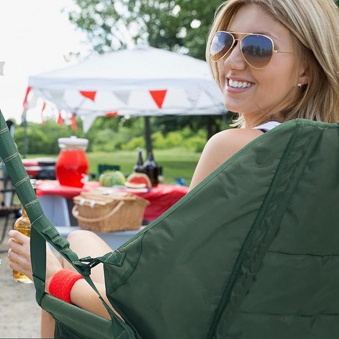 Tranquillo Hanging Hammock Chair, Patio Swing Chair, Outdoor Swing Chair with Headrest, Armrest, Cup Holders, Porch Swings Outdoor and Hammock Tree Straps, Net Moss Green