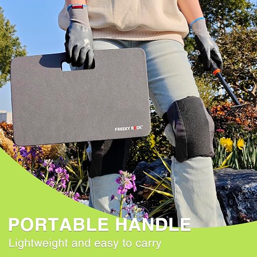 Garden Kneeling Pad and Knee Pads for Men Women, Lightweight Waterproof KneePads for Gardening, Anti Slip Leather Foam Padding Knee Protector for Flooring and Carpet Cleaning, House work, Gardening Maintain, Gray