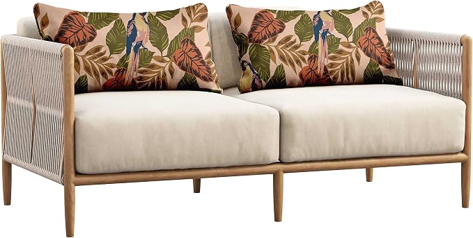 Indoor/Outdoor Polyester Fabric Lumbar Pillow Cover, All-Weather Waterproof Rectangular Cushion Case for Patio Furniture, 12 x 18 Set of 2 - Tropical-17