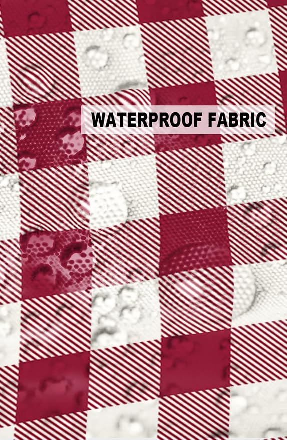Outdoor Waterproof Throw Pillow Covers Set of 2 Wine Red Buffalo Check Plaid Pillowcases 18x18 Inches Farmhouse Style Patio Decorative Pillows Cushion Case Patio Pillows for Couch Bed Chair Garden