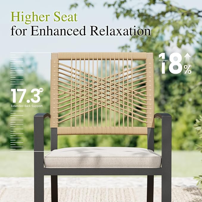 Sophia & William 9pc Patio Dining Set, 57" Square Table, Wicker Chairs | Outdoor Dining Set for 8, 57" Square Patio Dining Table Set with Patio Wicker Chairs for Garden, Porch, Backyard, Deck