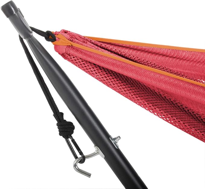 Vivere C9MESH-46 Hammock with Stand, Peach and Punch