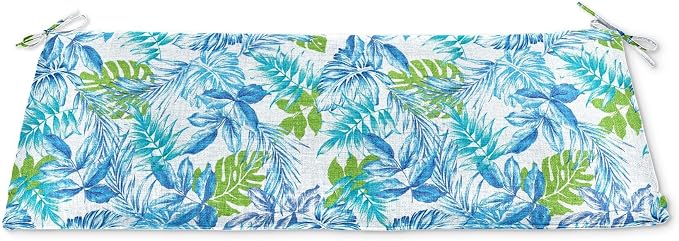 BrylaneHome Bh Outdoor Performance Bench Cushion - Blue Fern