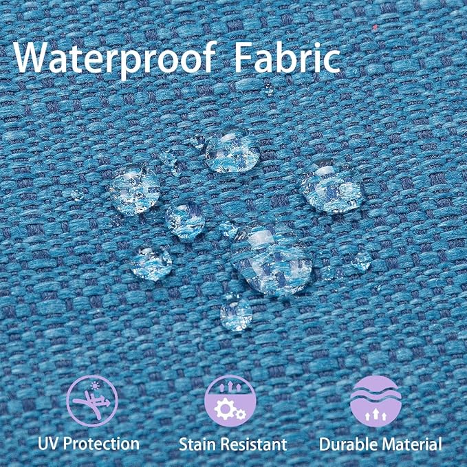 FUNHOME Outdoor Bench Cushion Cover 42 x18 x 3 inch,Water Resistant Cover with Zipper&Ties,Fade-Resistant Slipcover,Patio Porch Swing Cushion Cover Replacement Only,No Insert(Light Blue)