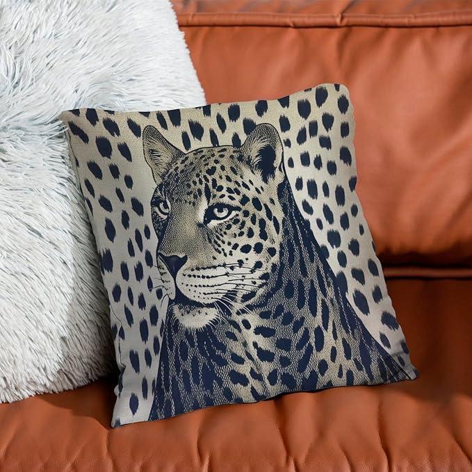 Cushion Cases Antelope Black Animal Print Cushion Cases Abstract Leopard Graphite Dot Pillow Cover Accent Outdoor Garden Decoration for Couch Sofa Bedroom Car 22x22 in