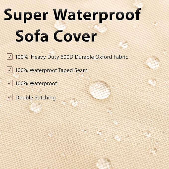 Patio Outdoor Sectional Cover-L-Shaped Patio Furniture Covers Waterproof Rip-Stop Anti-UV 600D Heavy Duty Outdoor Couch with 3 Air Vent Sofa Cover,Right 104''L (83''L) 32''D 31''H