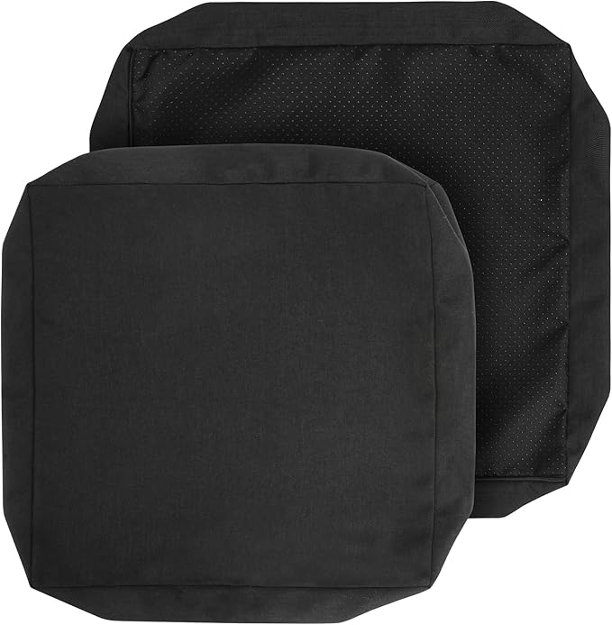 FUNHOME Outdoor Cushion Covers 18 x 18 x 4 inch,Set of 2,Non-Slip Grips Bottom,Replacement Cushion Covers for Garden Patio Furniture Couch Chair,Fade-Resistant Slipcover Only,No Insert(Black)