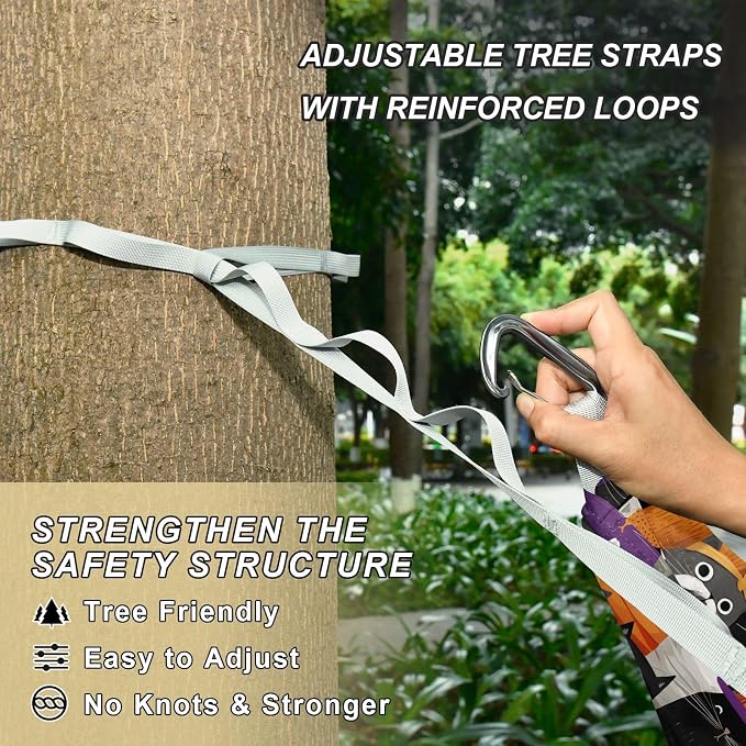 Camping Hammock Outdoor Hammocks for Outside Cat Vintage Cute Beach Trees Portable Lightweight with Pockets Tree Straps Indoor