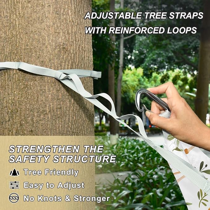Camping Hammock Outdoor Hammocks for Outside Giraffe Leaf Beach Trees Portable Lightweight with Pockets Tree Straps Indoor