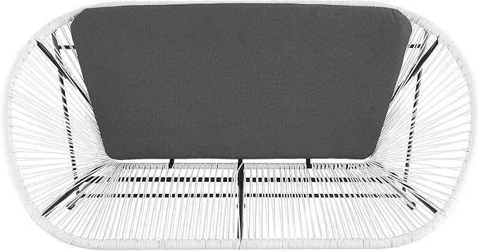 Linon Charleston White Woven Hammock Style Outdoor Loveseat