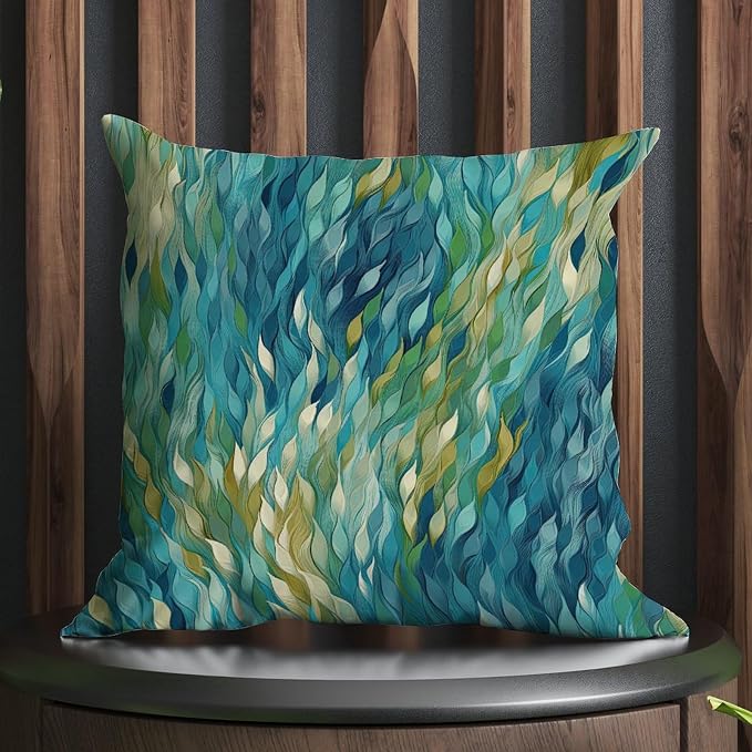Pillowcase Make It Rain Fiesta Pillowcase Farmhouse Rainbow Teal Pillow Cover Accent Farmhouse Decor Pillow for Couch Sofa Bedroom Car 16x16 in