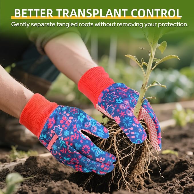 Gardening Work Gloves, Flexible and Breathable Garden Gloves, Gardening Gifts for Women, Machine Washable
