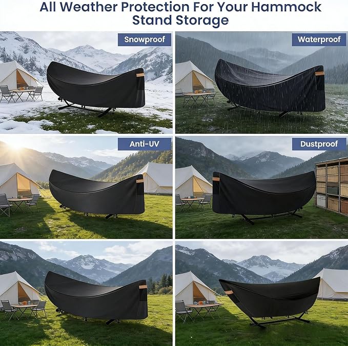 Hammock Covers for Outdoor Waterproof | Water-Resistant Dustproof Heavy Duty Protector | Hammock Rain Cover | for Outdoor Hiking Biking Cycling Mountain Fishing Picnic Garden