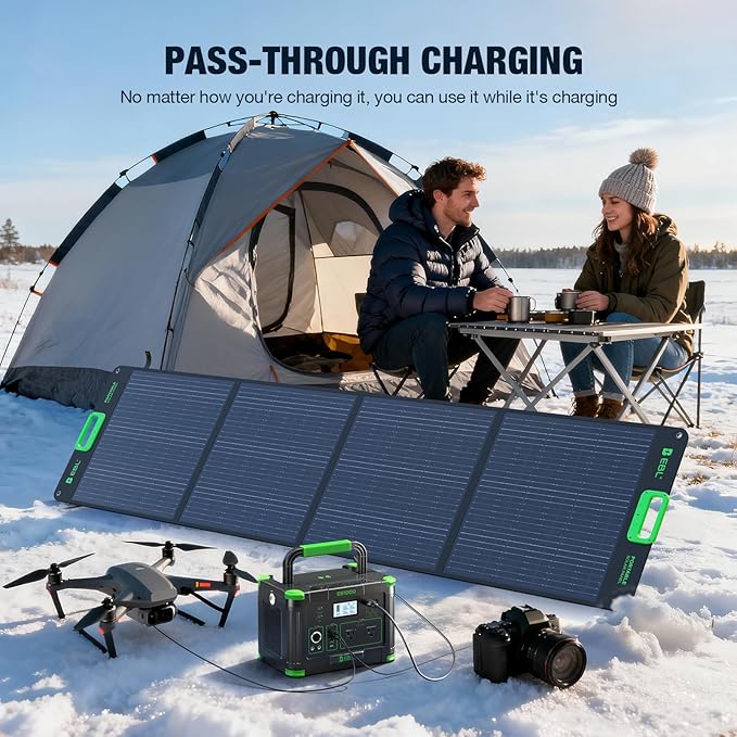 EBL Portable Power Station 1000W Solar Generator 999Wh Fast Charging Backup Battery with 10W Wireless Charging & Multiple Ports for Camping, Home Backup, RV & Off-Grid