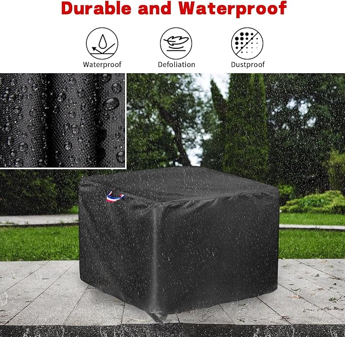 Patio Side Table Cover, Outdoor Waterproof Square Patio Small Side Table Cover -18"L x 15"W x 17" H