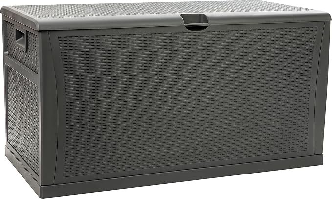 Flash Furniture 120 Gallon Plastic Deck Box - All-Weather Patio Storage and Organization for Throw Pillows, Pool Toys or Garden Tools
