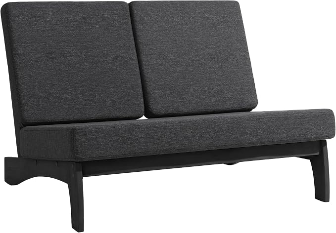 Pia Ricoo 1-Piece Patio Furniture Set, Outdoor Loveseat with 4.5-Inch Thick Cushions, All-Weather Outdoor Sofa for Backyard, Deck, Lawn - Drak/Dark (Split Back)
