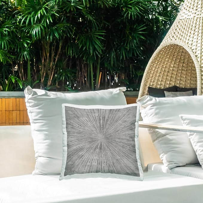 Stupell Industries | Burst of Grey Abstract, 18 x 18 | Outdoor Pillow, Made in USA - By Kim Allen