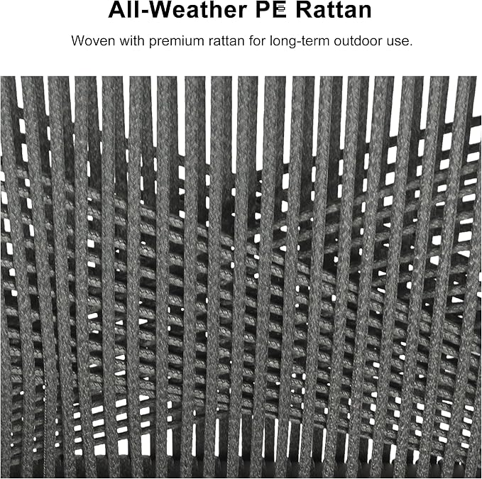 PURPLE LEAF 9 Pieces Outdoor Patio Dining Set All-Weather Aluminum Frame PE Rattan Outdoor Patio Furniture Set Rectangular Table and Chairs Set for 8 People Lawn Garden Backyard Deck, Grey