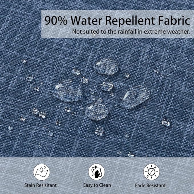 Magpie Fabrics Indoor Outdoor Cushion Cover Replacement 2 Pack, NO Insert! Water Repellent Slipcover with Ties Decor for Patio Garden Chair Seat Sofa Bench Wicker(Navy Blue Textured, 20x18x4 Inch)